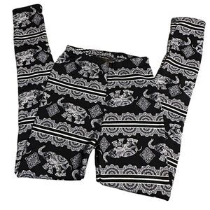 Just Cozy Elephant Pattern Fleece Lined Leggings